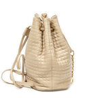 Backpack Small C Backpack Beige Quilted Calfskin Leather