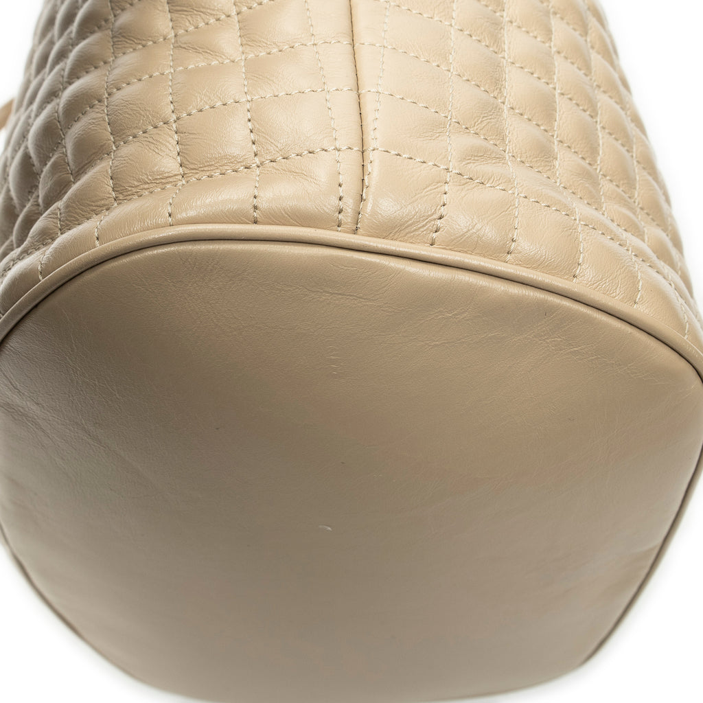 Backpack Small C Backpack Beige Quilted Calfskin Leather