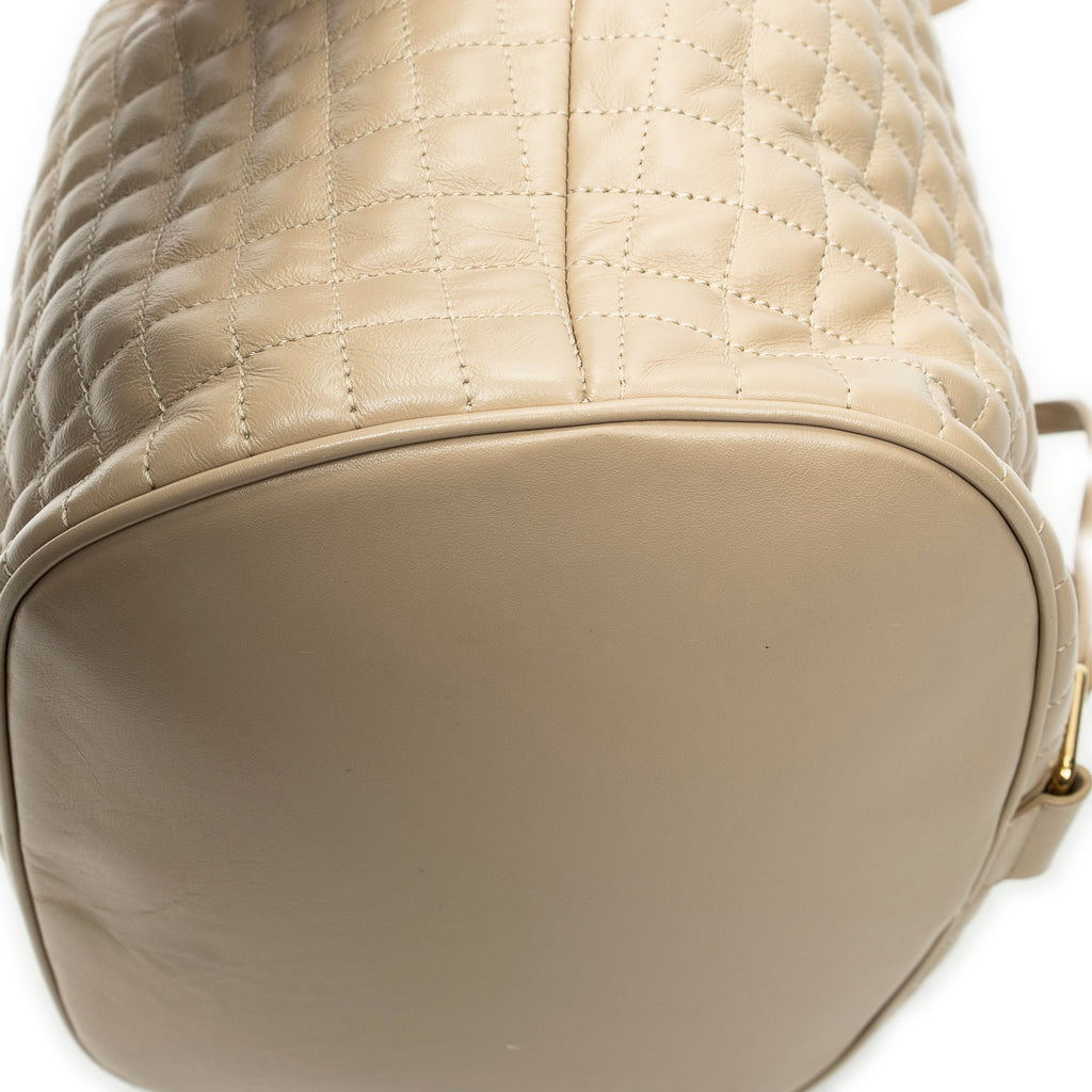 Backpack Small C Backpack Beige Quilted Calfskin Leather