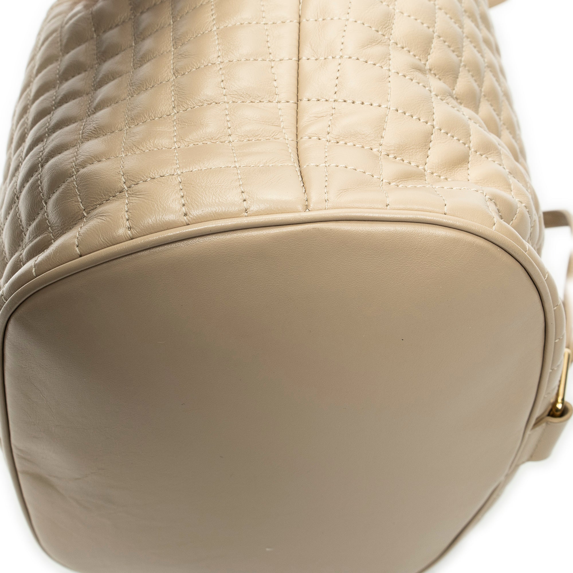 Backpack Small C Backpack Beige Quilted Calfskin Leather