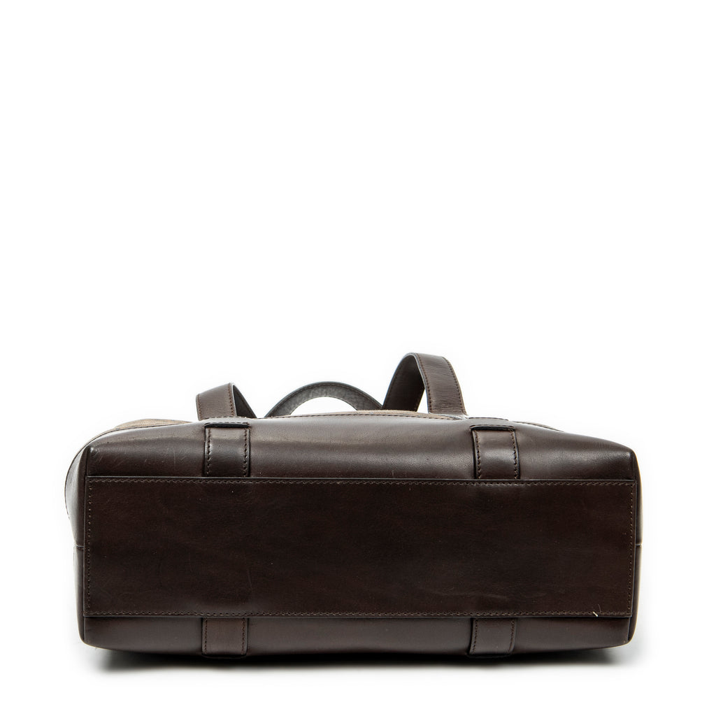 Handbag Open Tote Brown C Macadam Canvas