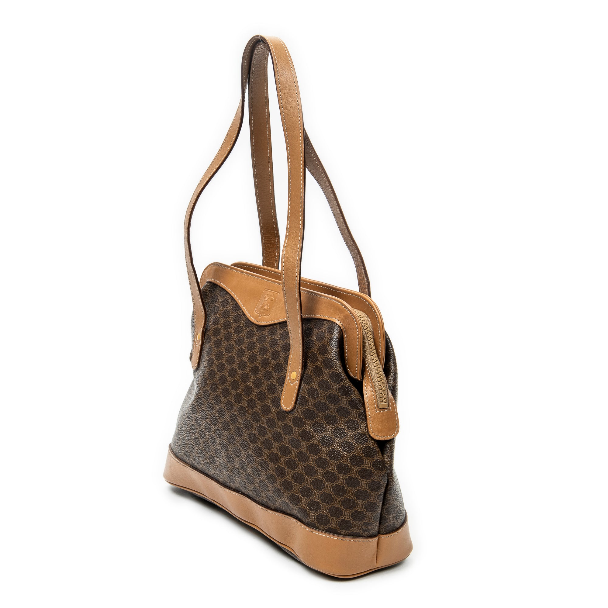 Shoulder Bag Zip Tote Beige Macadam Coated Canvas