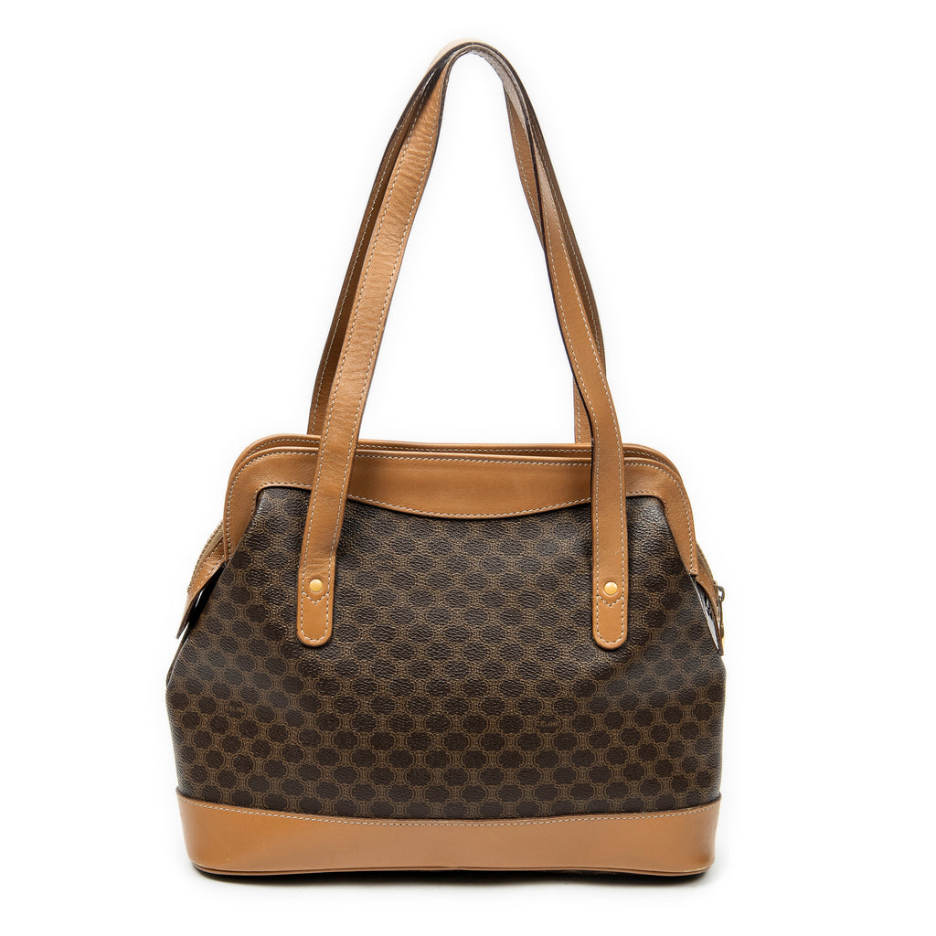 Shoulder Bag Zip Tote Beige Macadam Coated Canvas