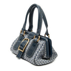 Shoulder Bag Frame Buckle Boston Navy Macadam Canvas