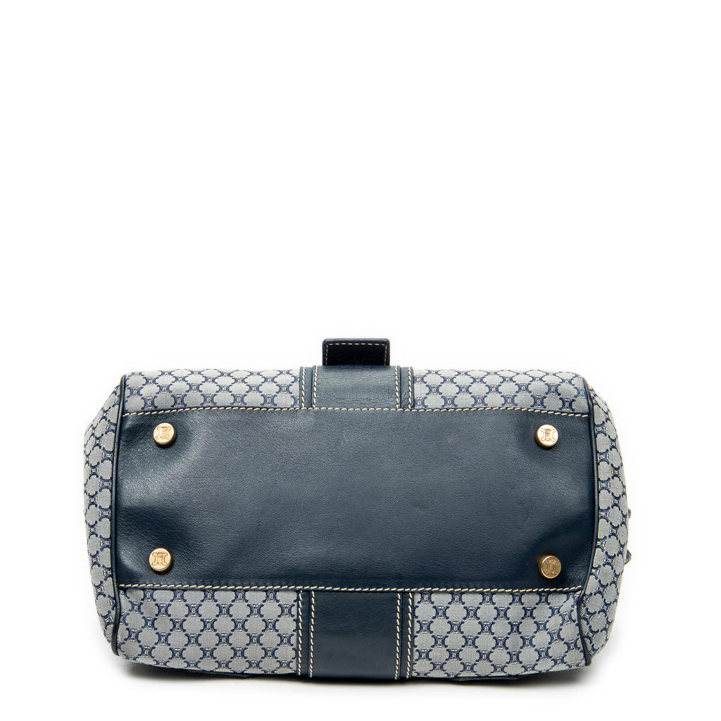 Shoulder Bag Frame Buckle Boston Navy Macadam Canvas