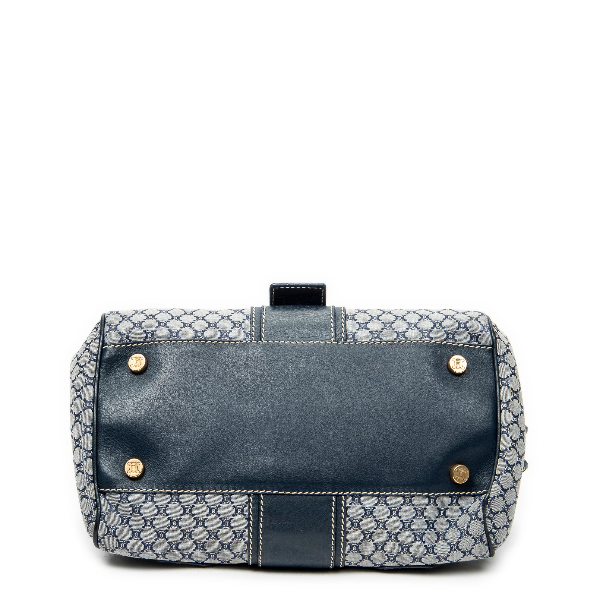 Shoulder Bag Frame Buckle Boston Navy Macadam Canvas