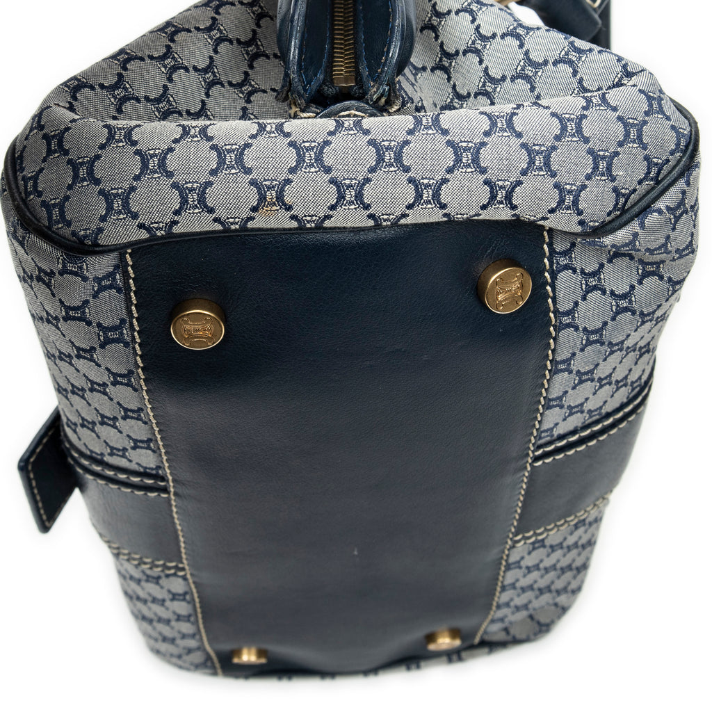 Shoulder Bag Frame Buckle Boston Navy Macadam Canvas