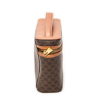 Pouch Top Handle Toiletry Pouch Brown Macadam Coated Canvas