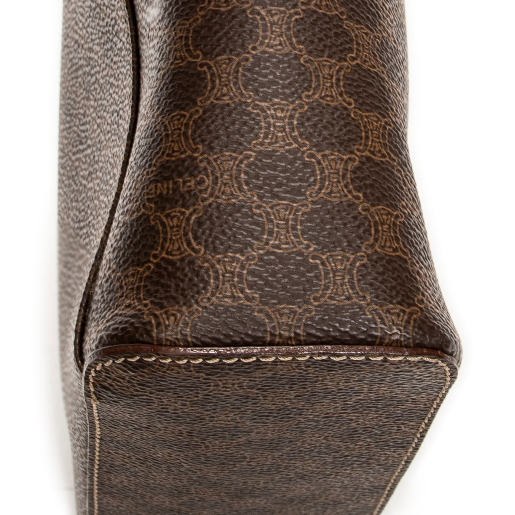Pouch Top Handle Toiletry Pouch Brown Macadam Coated Canvas
