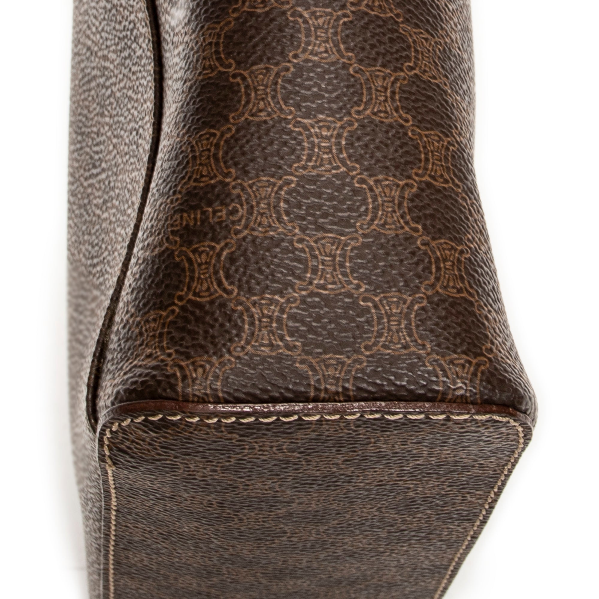 Pouch Top Handle Toiletry Pouch Brown Macadam Coated Canvas