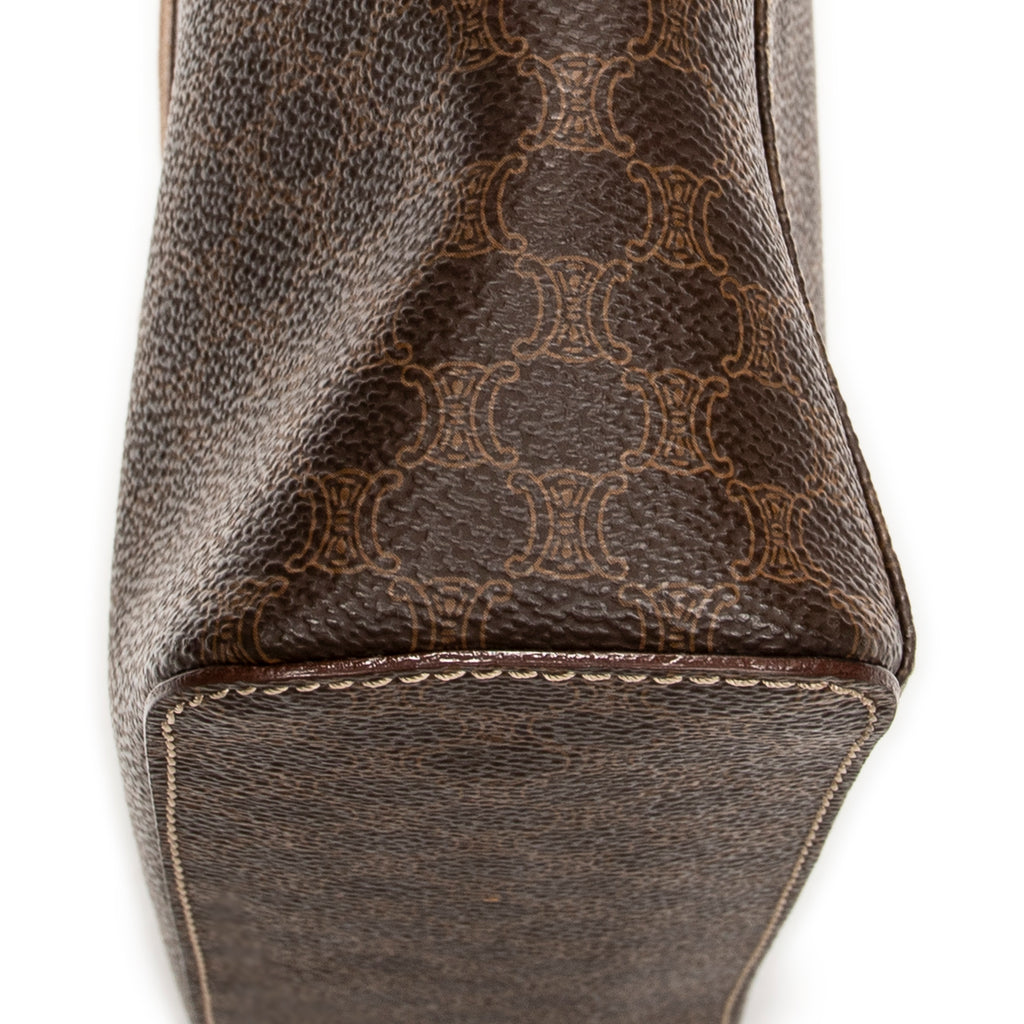 Pouch Top Handle Toiletry Pouch Brown Macadam Coated Canvas