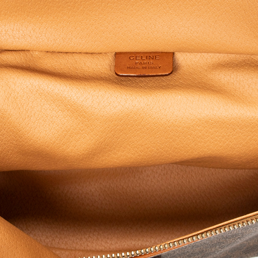 Pouch Top Handle Toiletry Pouch Brown Macadam Coated Canvas