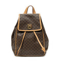Backpack Flap Drawstring Backpack Beige Macadam Coated Canvas