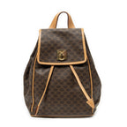Backpack Flap Drawstring Backpack Beige Macadam Coated Canvas