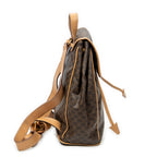 Backpack Flap Drawstring Backpack Beige Macadam Coated Canvas