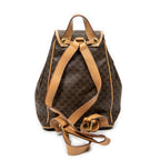 Backpack Flap Drawstring Backpack Beige Macadam Coated Canvas