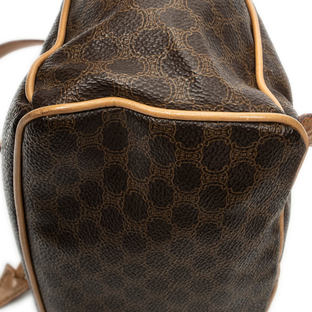 Backpack Flap Drawstring Backpack Beige Macadam Coated Canvas