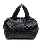 Shoulder Bag Coco Cocoon Bowler Black Quilted Nylon Canvas