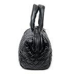 Shoulder Bag Coco Cocoon Bowler Black Quilted Nylon Canvas