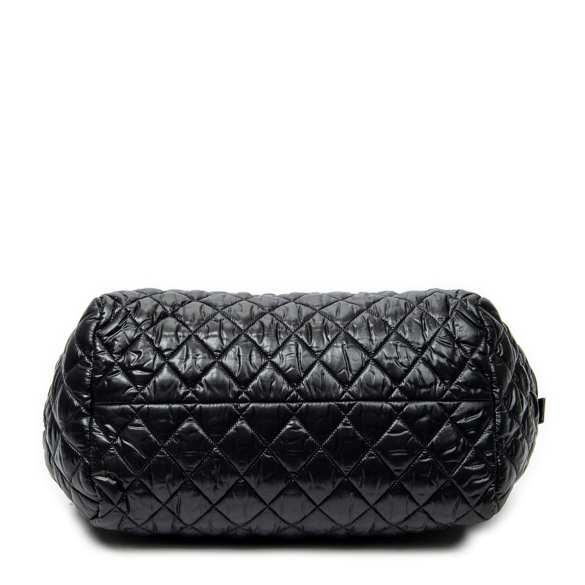 Shoulder Bag Coco Cocoon Bowler Black Quilted Nylon Canvas