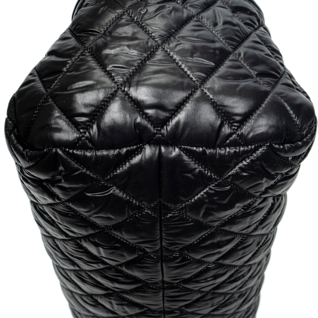 Shoulder Bag Coco Cocoon Bowler Black Quilted Nylon Canvas