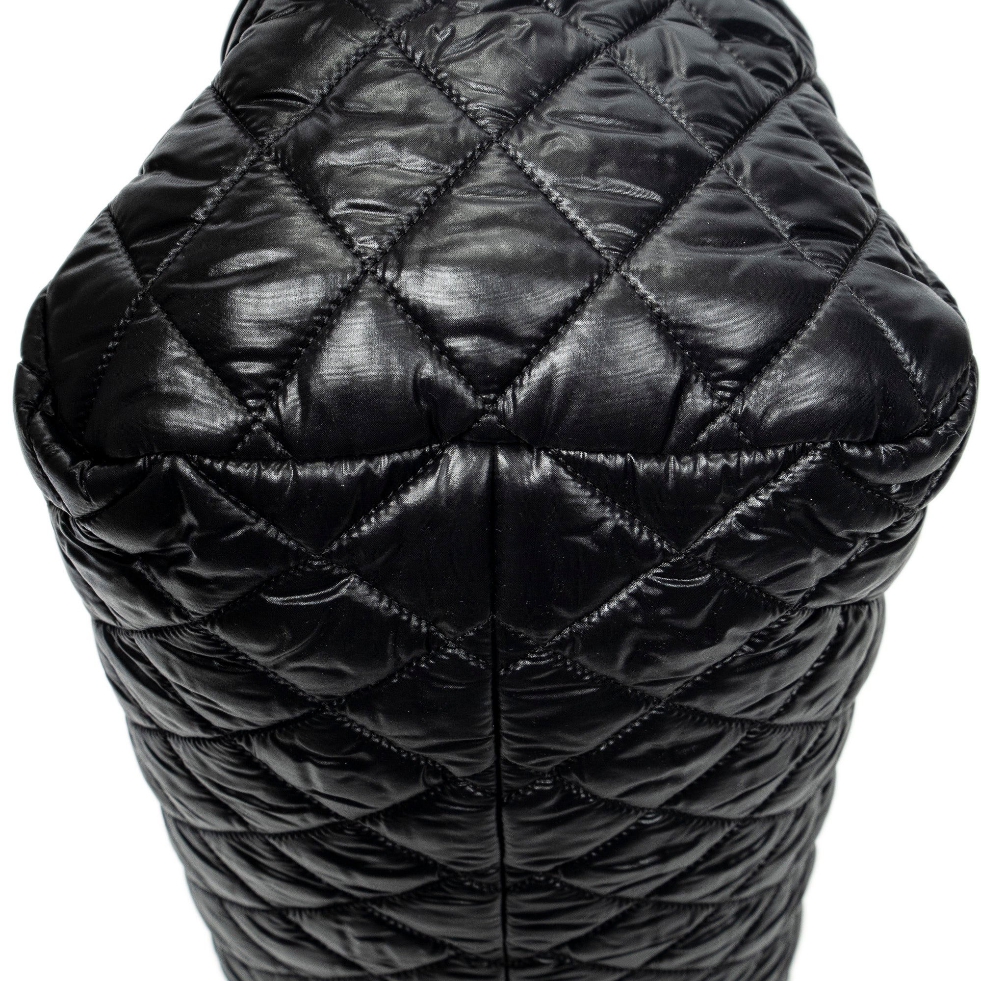 Shoulder Bag Coco Cocoon Bowler Black Quilted Nylon Canvas