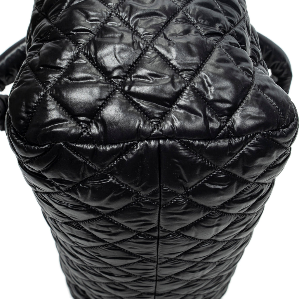 Shoulder Bag Coco Cocoon Bowler Black Quilted Nylon Canvas