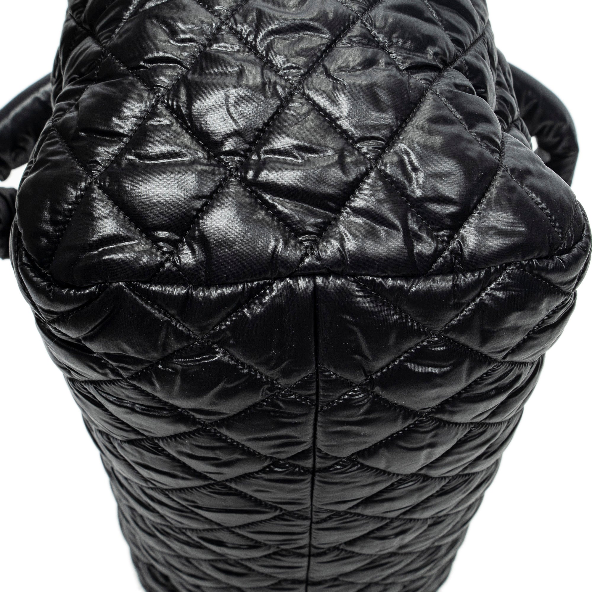 Shoulder Bag Coco Cocoon Bowler Black Quilted Nylon Canvas