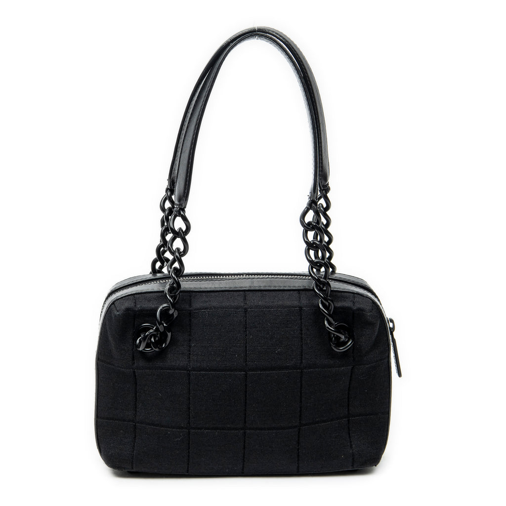 Shoulder Bag CC Choco Bar Chain Shoulder Bag Black Jersey Canvas