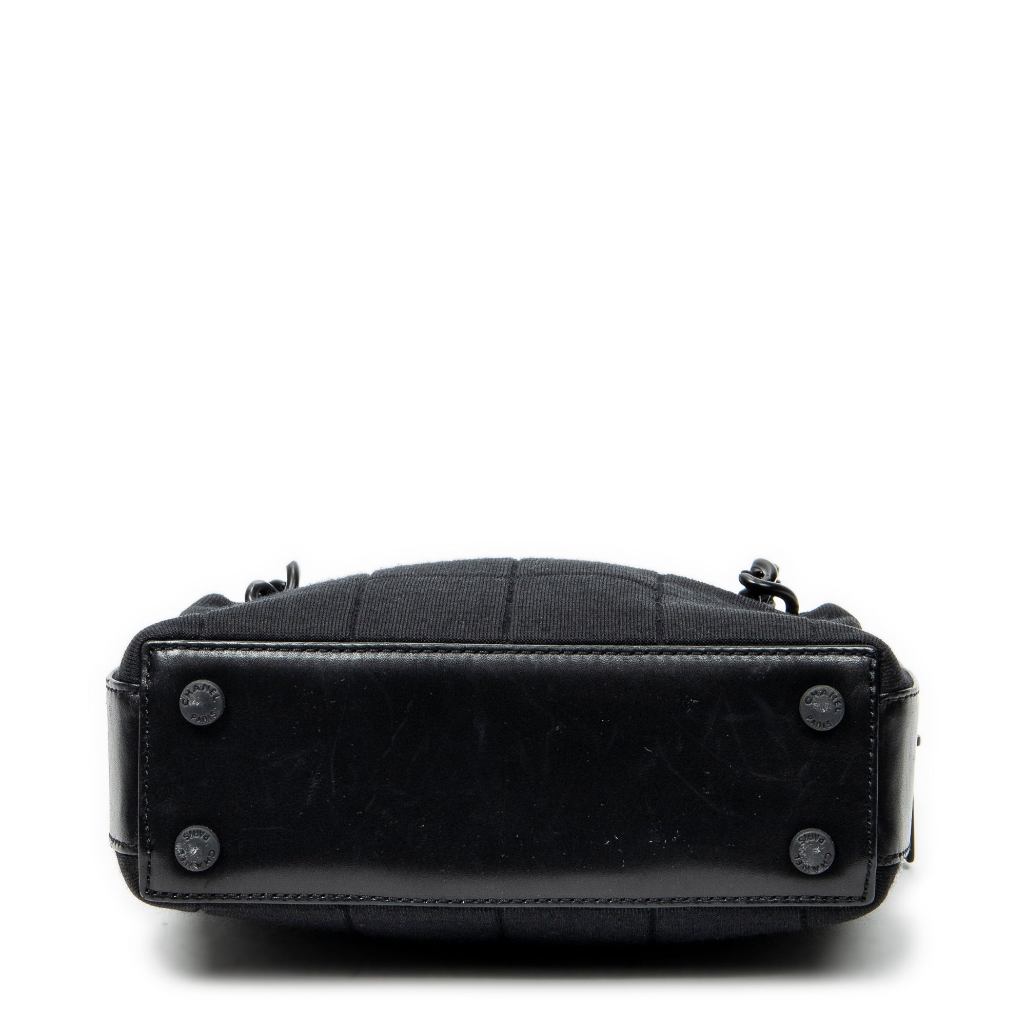 Shoulder Bag CC Choco Bar Chain Shoulder Bag Black Jersey Canvas