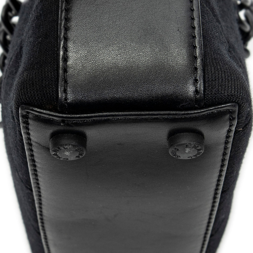 Shoulder Bag CC Choco Bar Chain Shoulder Bag Black Jersey Canvas