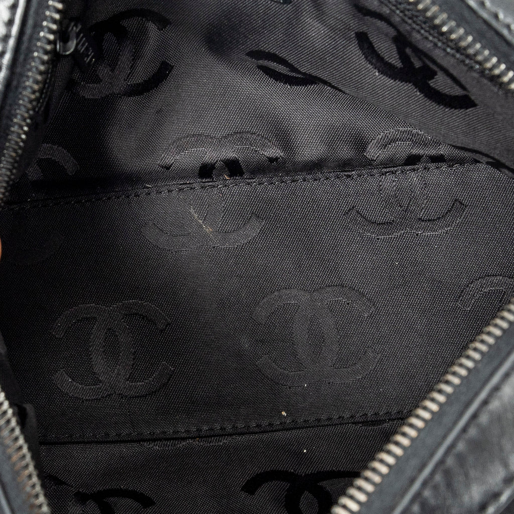 Shoulder Bag CC Choco Bar Chain Shoulder Bag Black Jersey Canvas