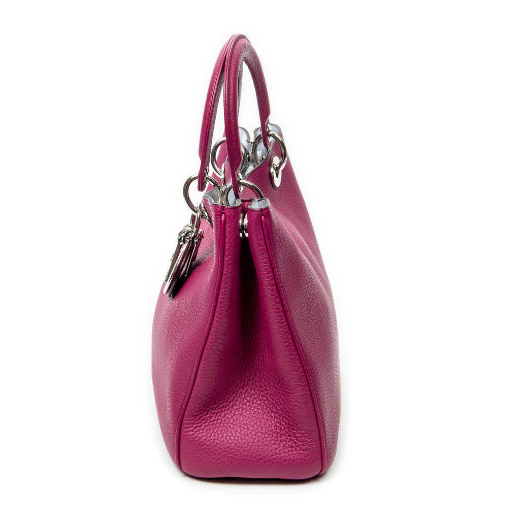 Shoulder Bag Medium Diorissimo Tote Purple Grained Calfskin Leather