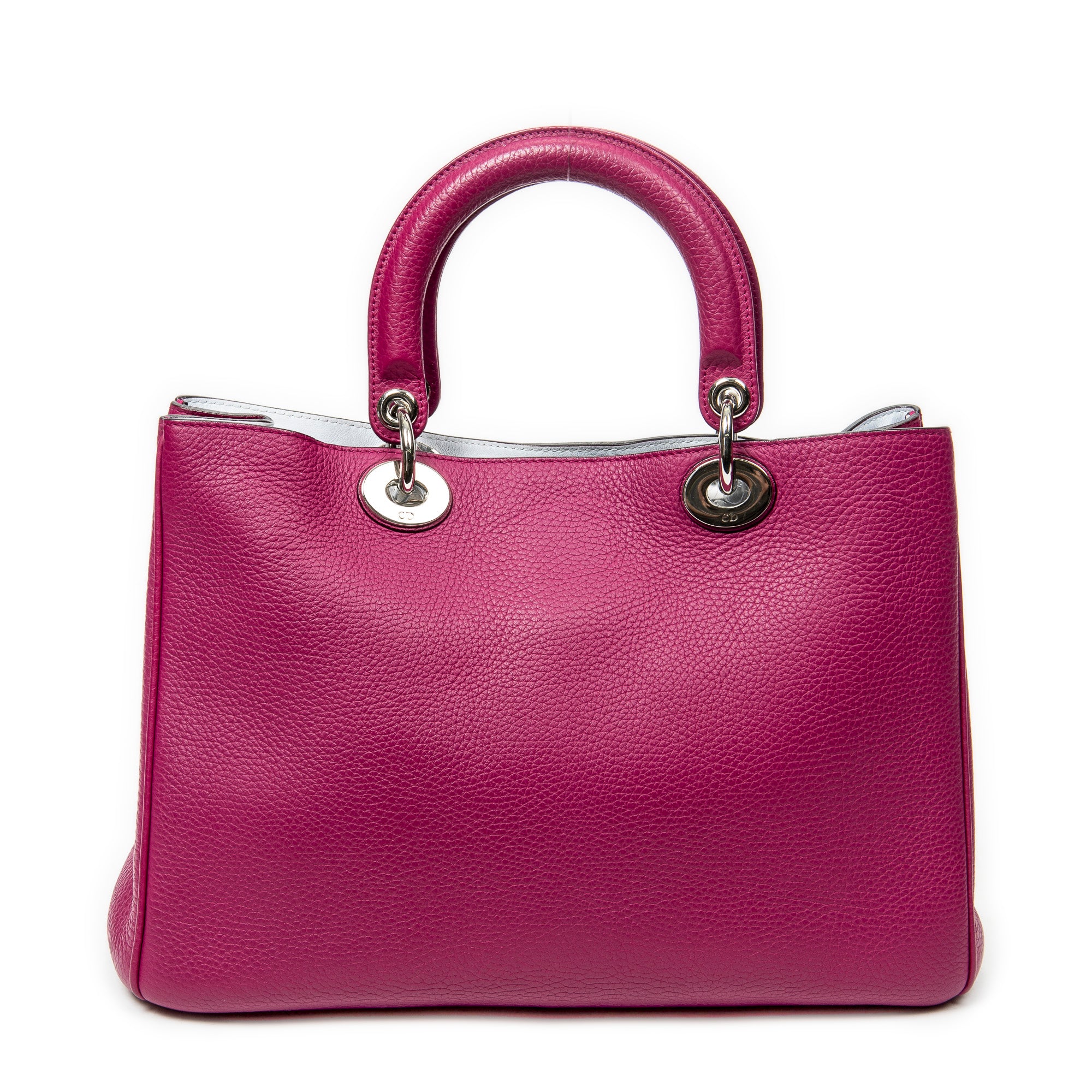 Shoulder Bag Medium Diorissimo Tote Purple Grained Calfskin Leather