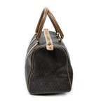 Handbag Medium Boston Grey Macadam Coated Canvas