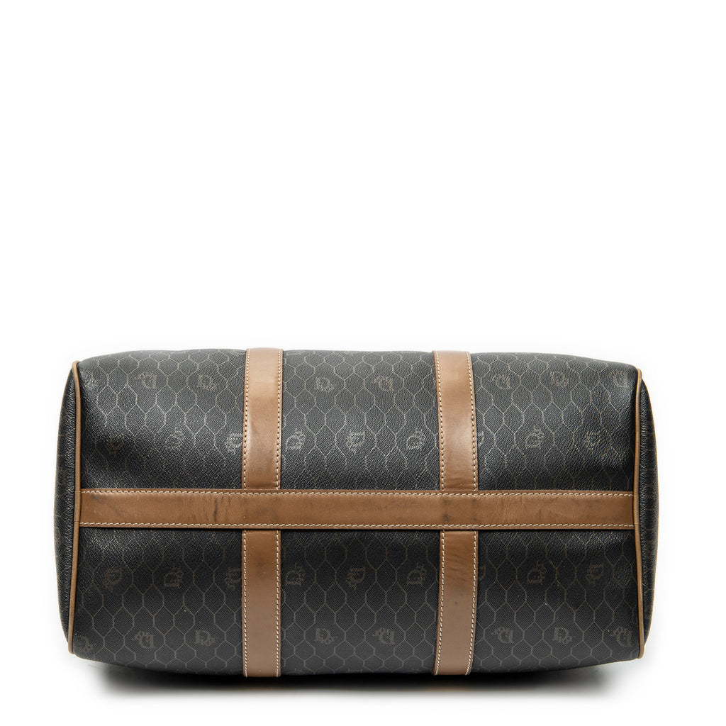 Handbag Medium Boston Grey Macadam Coated Canvas