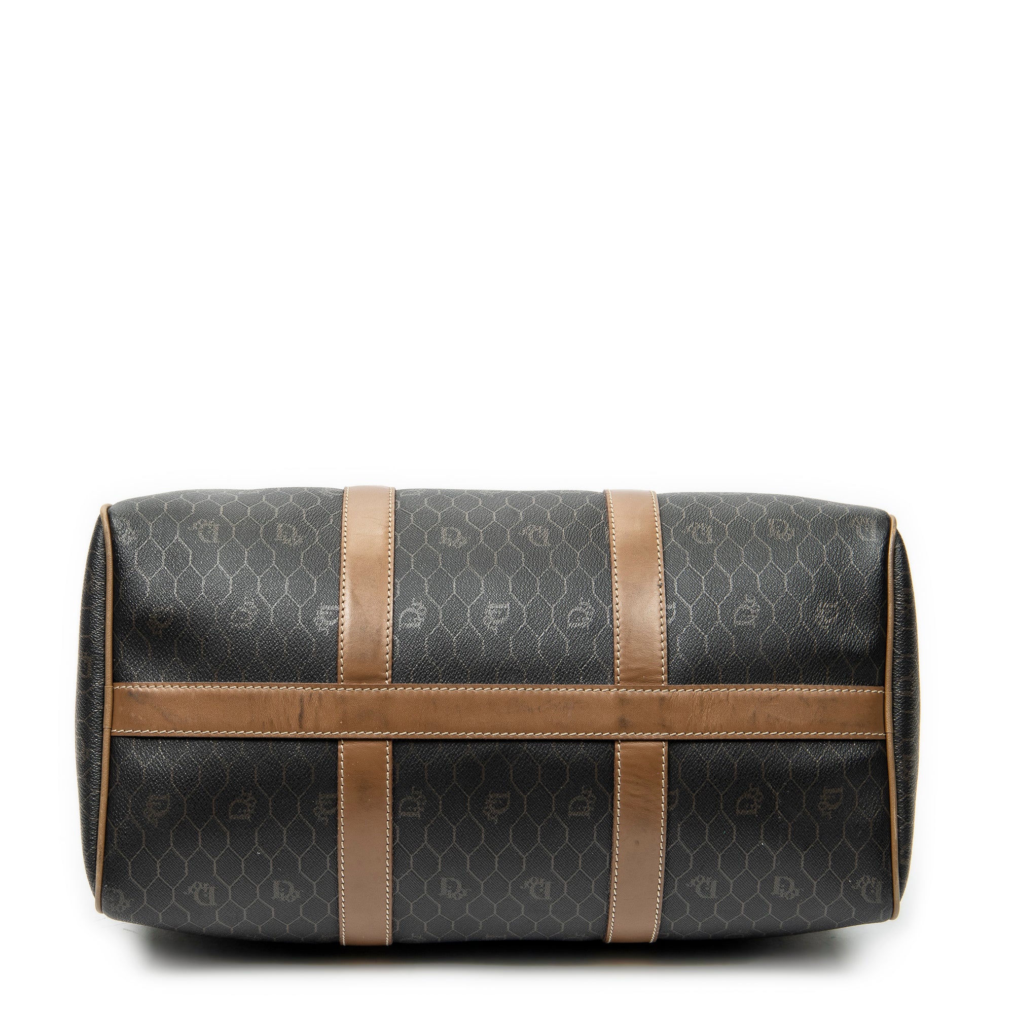 Handbag Medium Boston Grey Macadam Coated Canvas