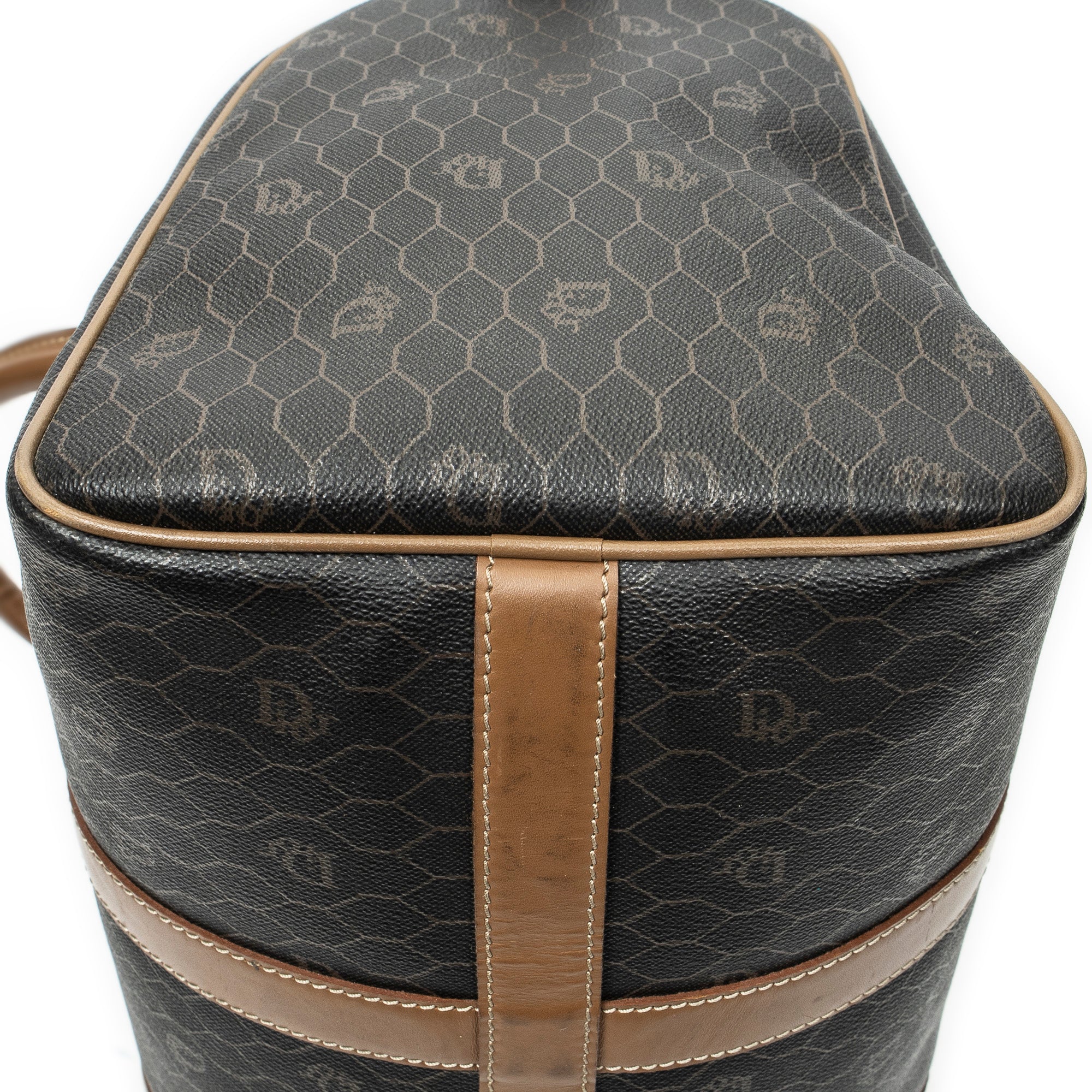 Handbag Medium Boston Grey Macadam Coated Canvas