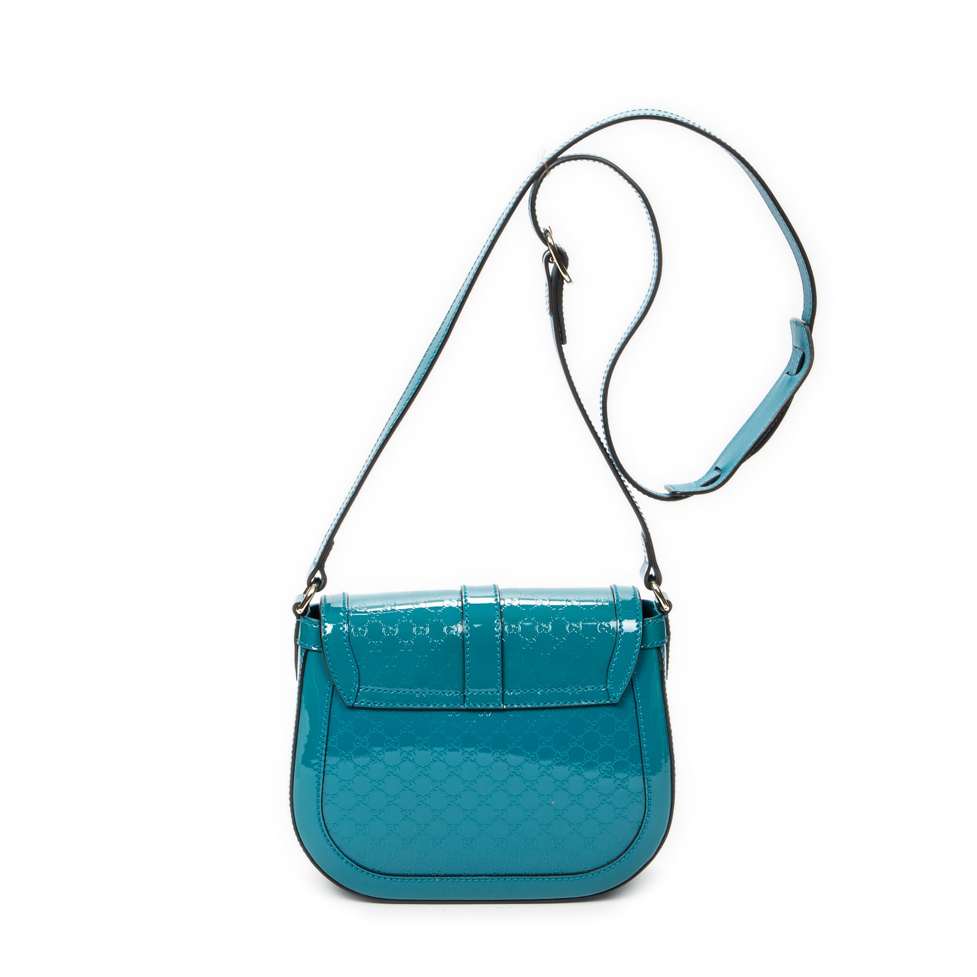 Shoulder Bag Small Nice Crossbody Teal Microguccissima Patent Leather