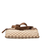 Shoulder Bag Front Pocket Flat Crossbody Brown Monogrammed Canvas