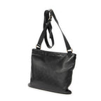 Shoulder Bag Large Square Zip Messenger Black Guccissima Leather