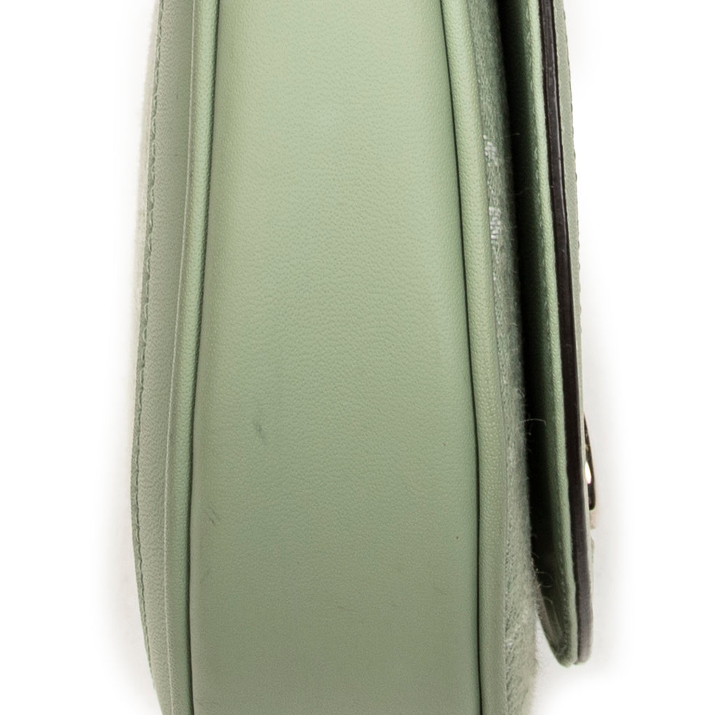 Shoulder Bag Mini Ophidia Flap Light Green Monogrammed Denim Canvas