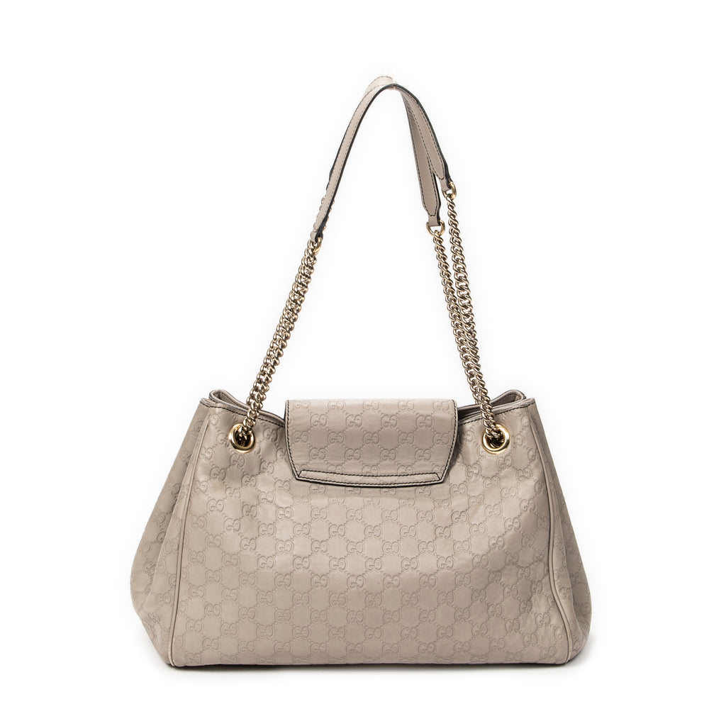Shoulder Bag Large Emily Chain Bag Grey Guccissima Leather