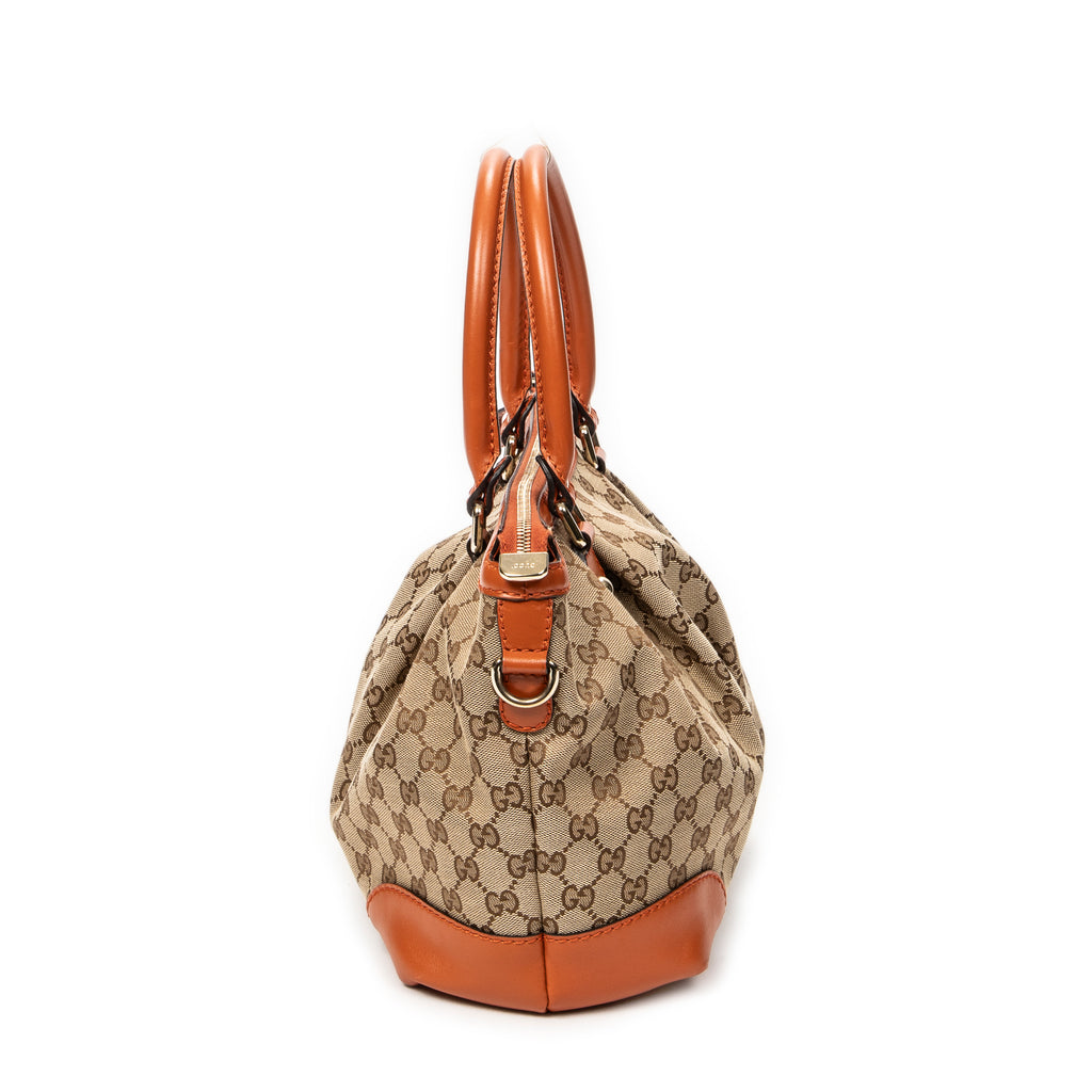 Shoulder Bag Sukey Top Handle Orange Monogrammed Canvas