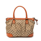 Shoulder Bag Sukey Top Handle Orange Monogrammed Canvas