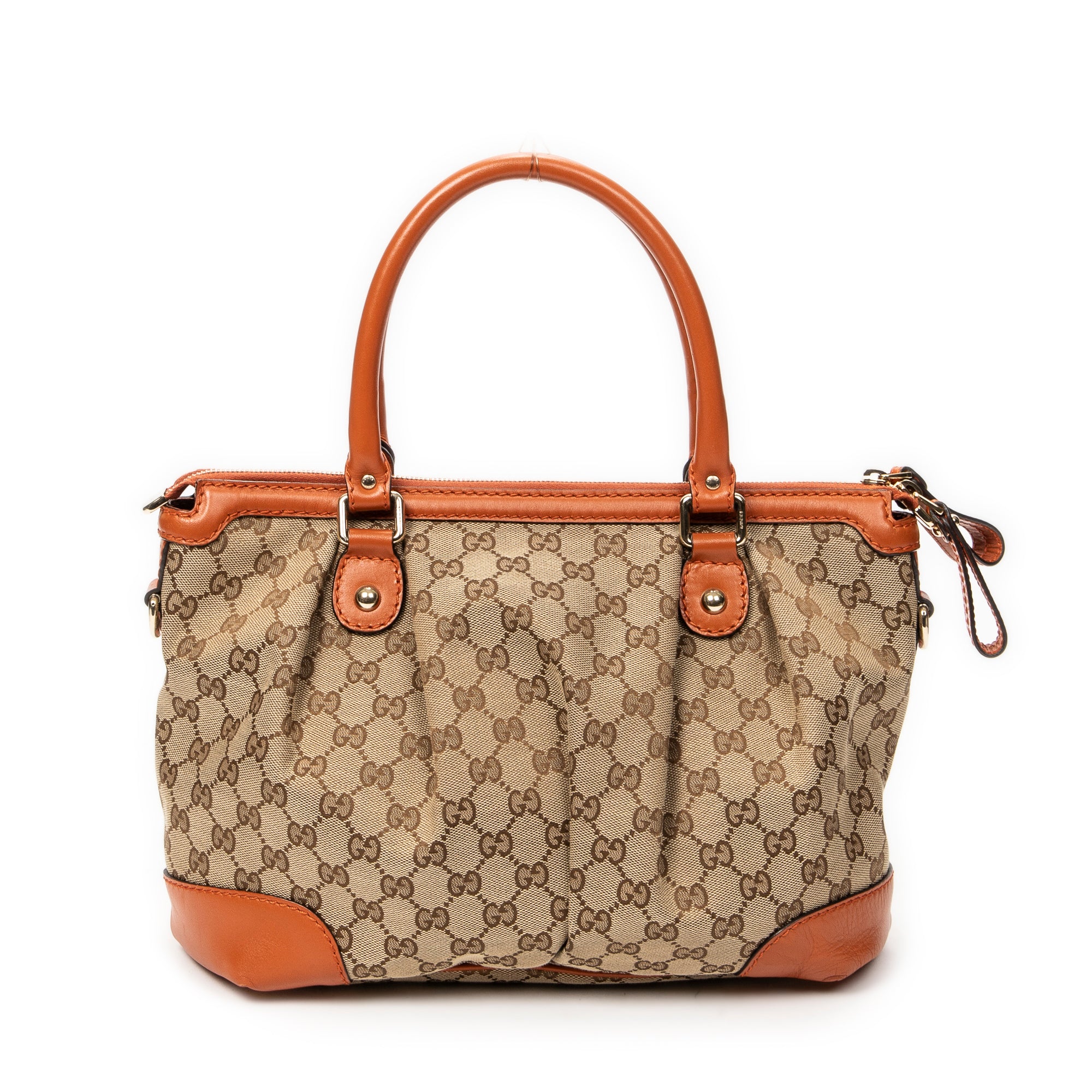 Shoulder Bag Sukey Top Handle Orange Monogrammed Canvas