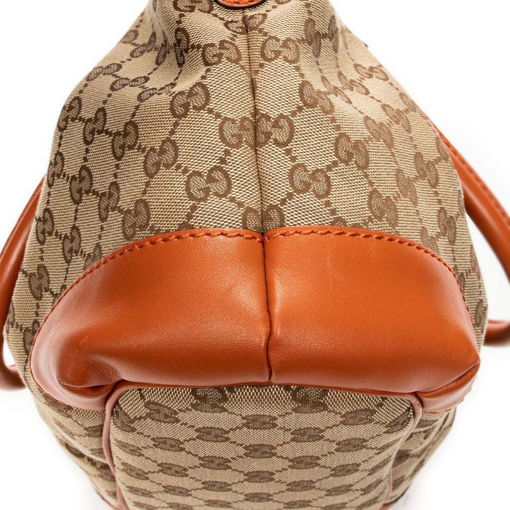 Shoulder Bag Sukey Top Handle Orange Monogrammed Canvas