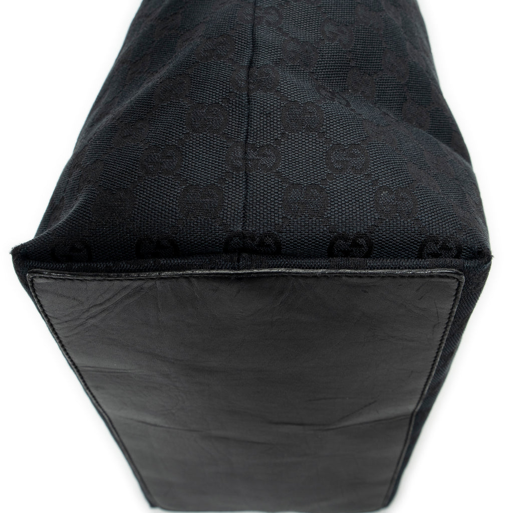 Shoulder Bag Large Vertical Tote Black Monogrammed Denim Canvas