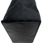 Shoulder Bag Large Vertical Tote Black Monogrammed Denim Canvas