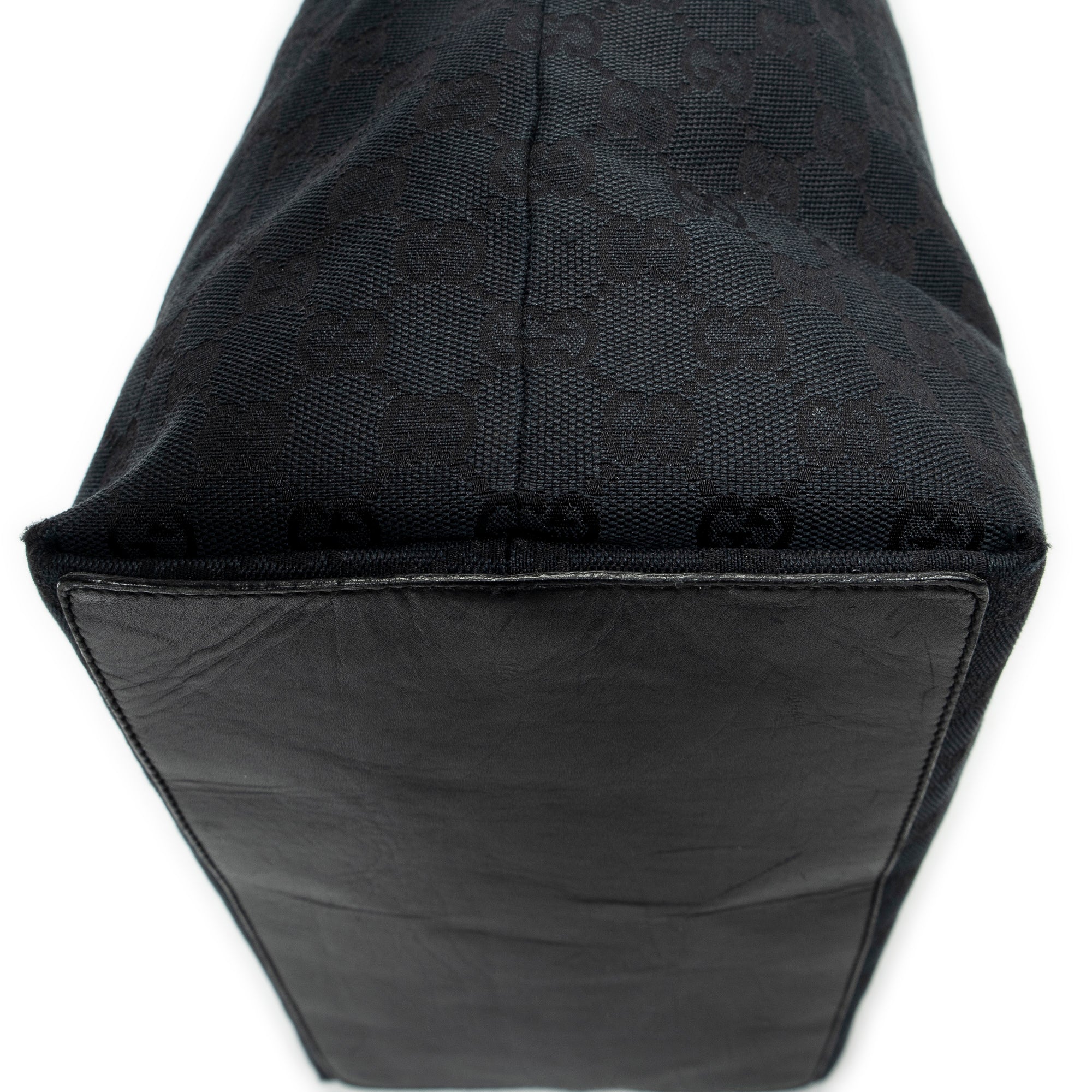 Shoulder Bag Large Vertical Tote Black Monogrammed Denim Canvas